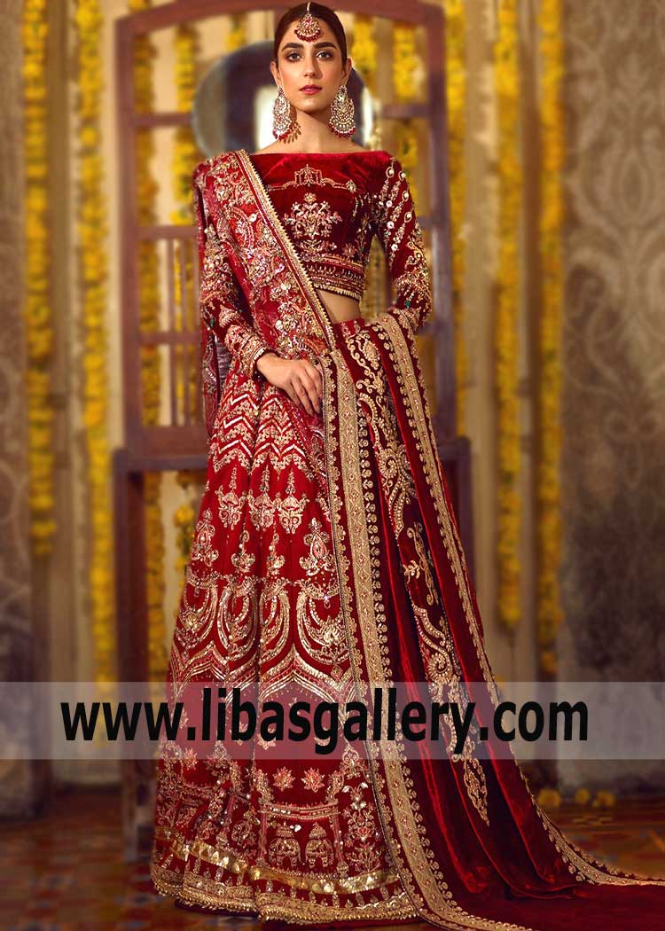 Burgundy Lamballe Lehenga Choli
