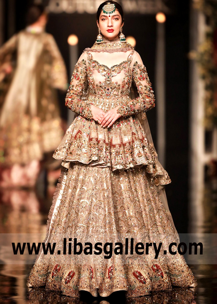 Pale Taupe Lamballe Lehenga
