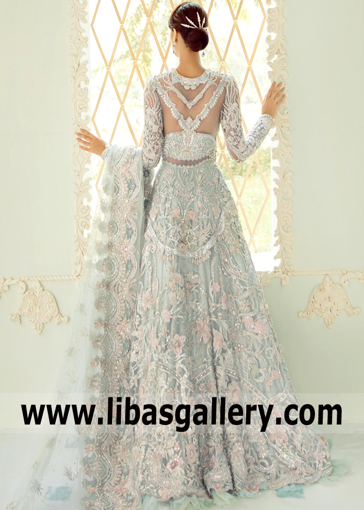 Pale Sky Boronia Heavily Embellished Lehenga