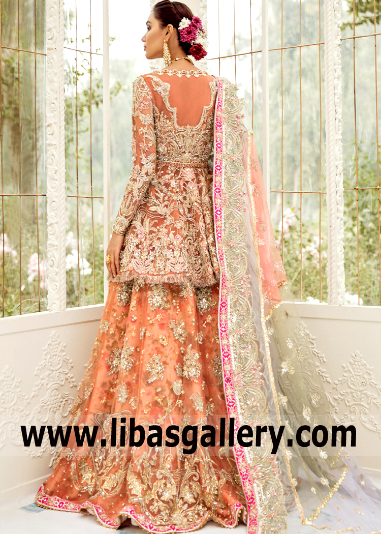 Tangerine Callalily Lehenga