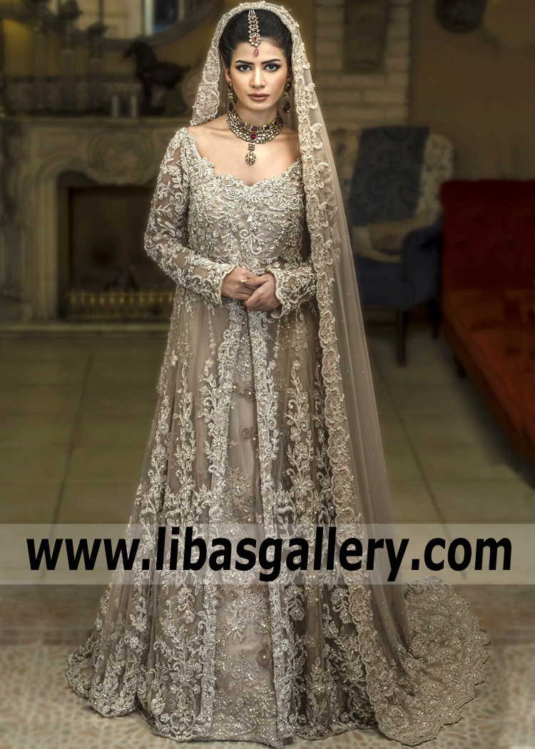 Nilofer Shahid Valima Dresses Irving Texas TX US Latest Walima Bridal Lehenga for Reception