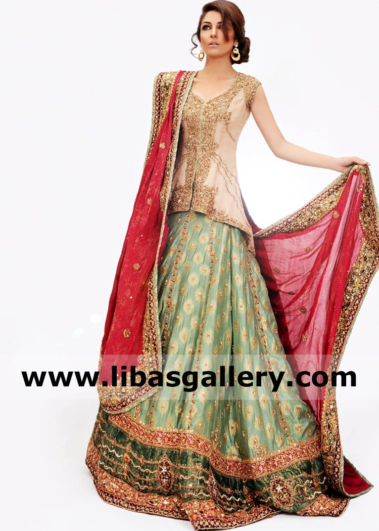 Luxurious Bridal Dress with Lehenga for Modern Girl