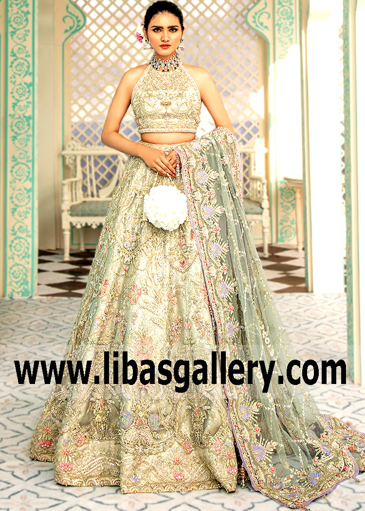 Pale Green Freesia Lehenga