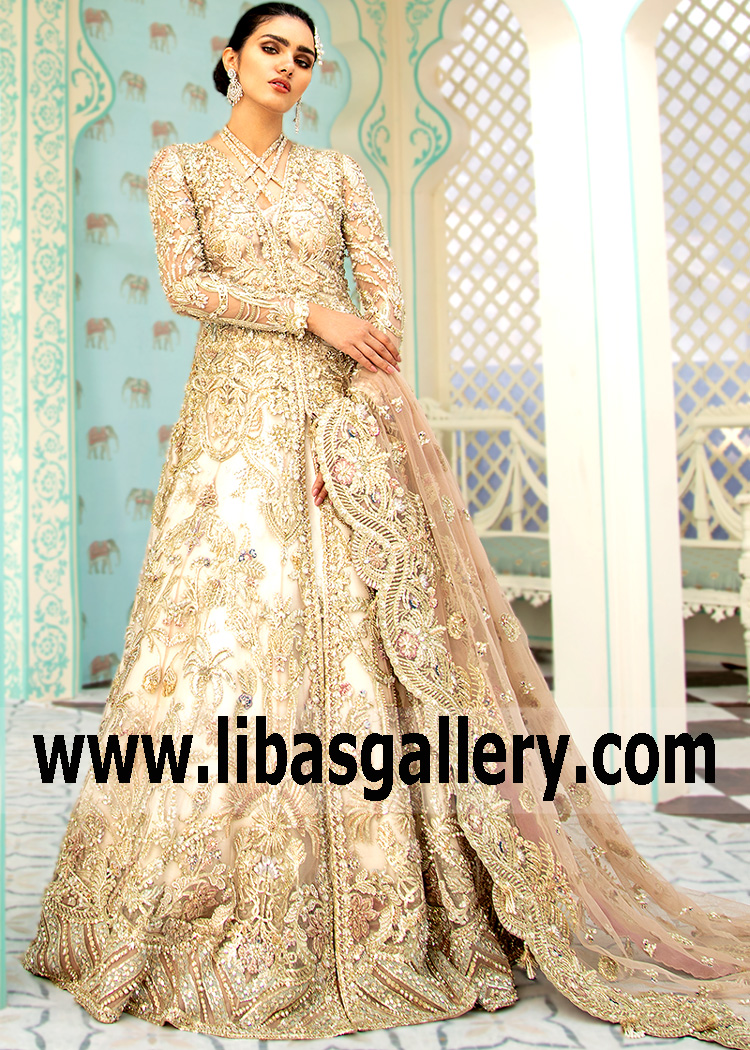 Tan Scabiosa Wedding Maxi