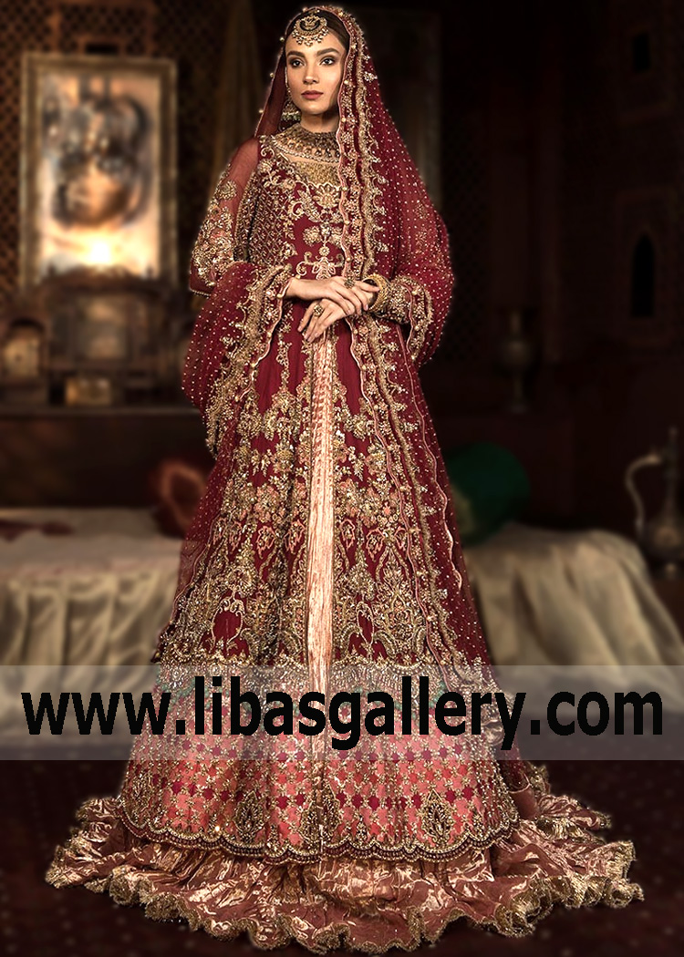 Falu Red Bertrix Lehenga