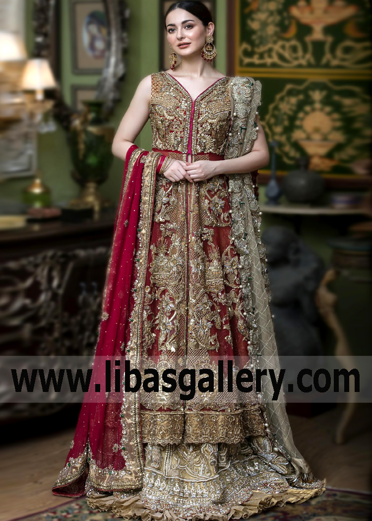 Pakistani Bridal Lehenga Lawrenceville New Jersey NJ USA Asifa and Nabeel Bridal Lehenga Designs