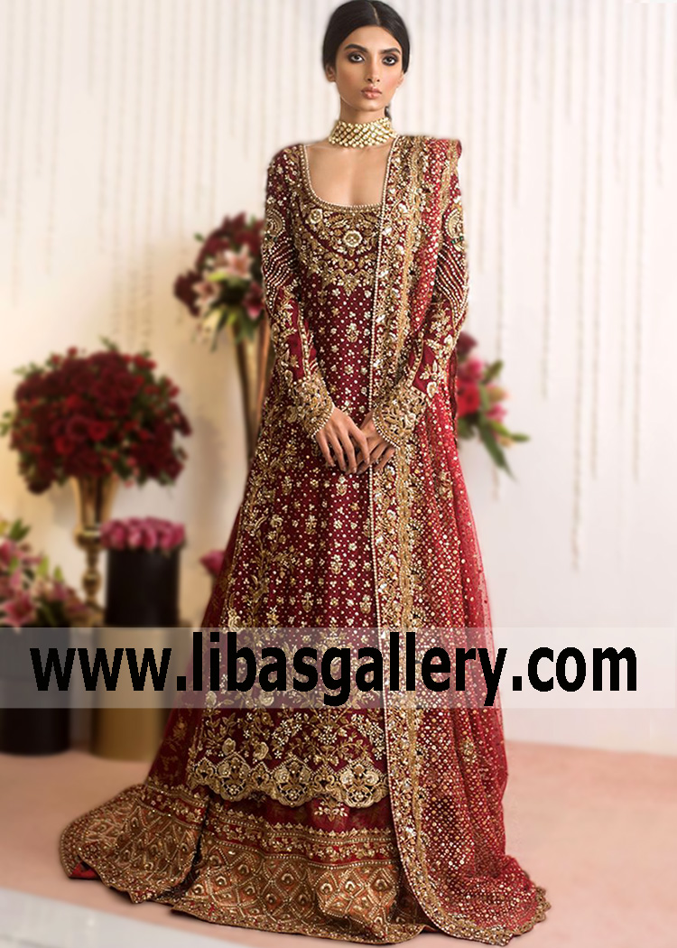 Maroon Azura Bridal Lehenga for Beautiful Brides