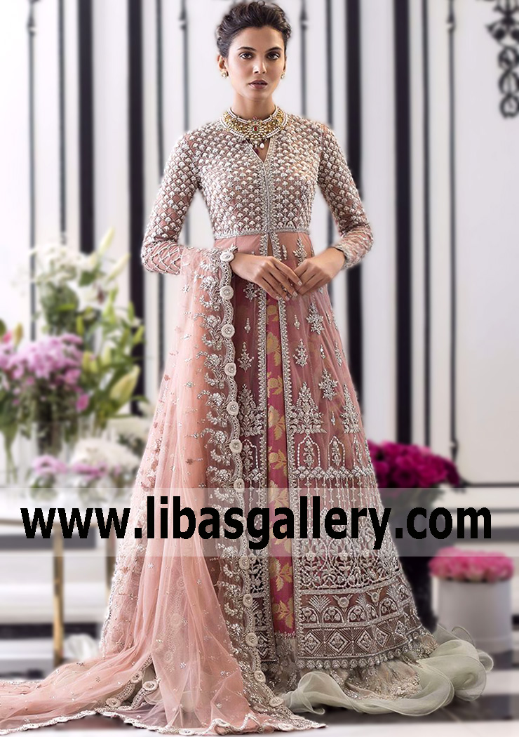 Indian Bridal Wedding Anarkali Gowns Wedding Dresses Bell Bar UK Designer Bridal Lehenga Dresses