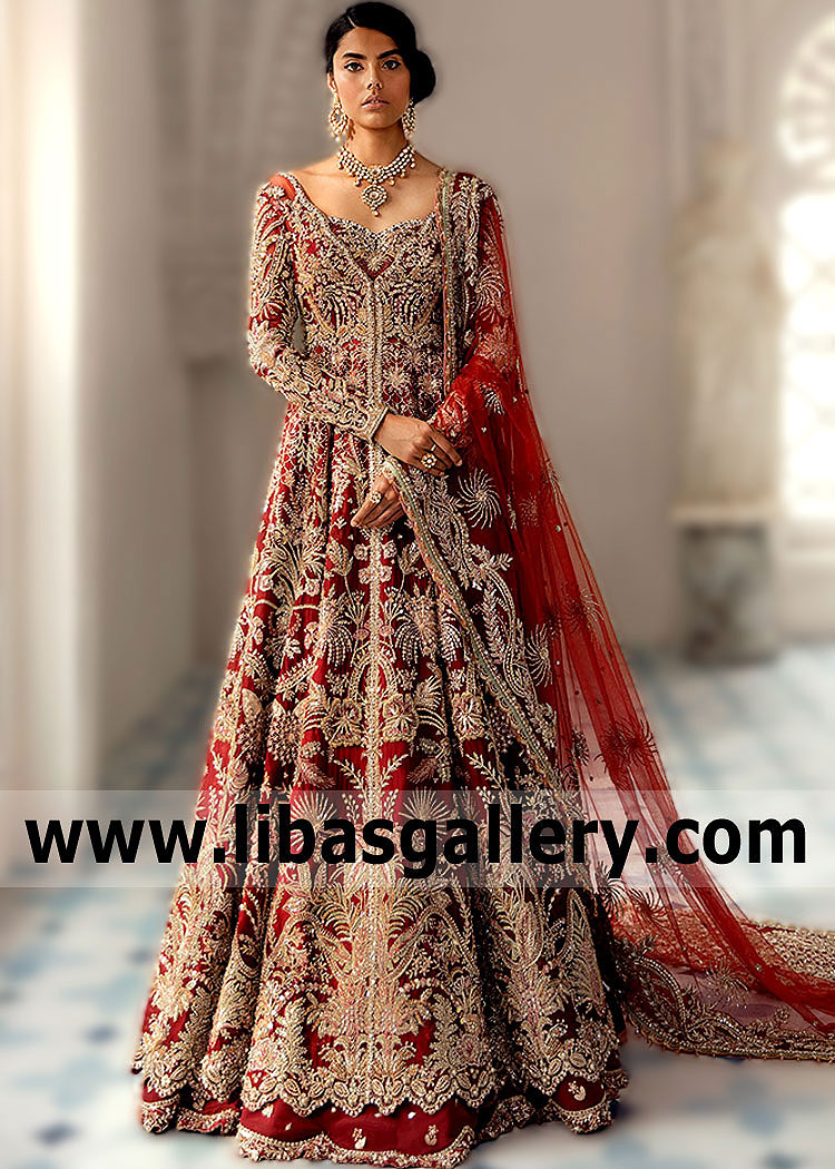Maroon Treysi Wedding Maxi Lehenga