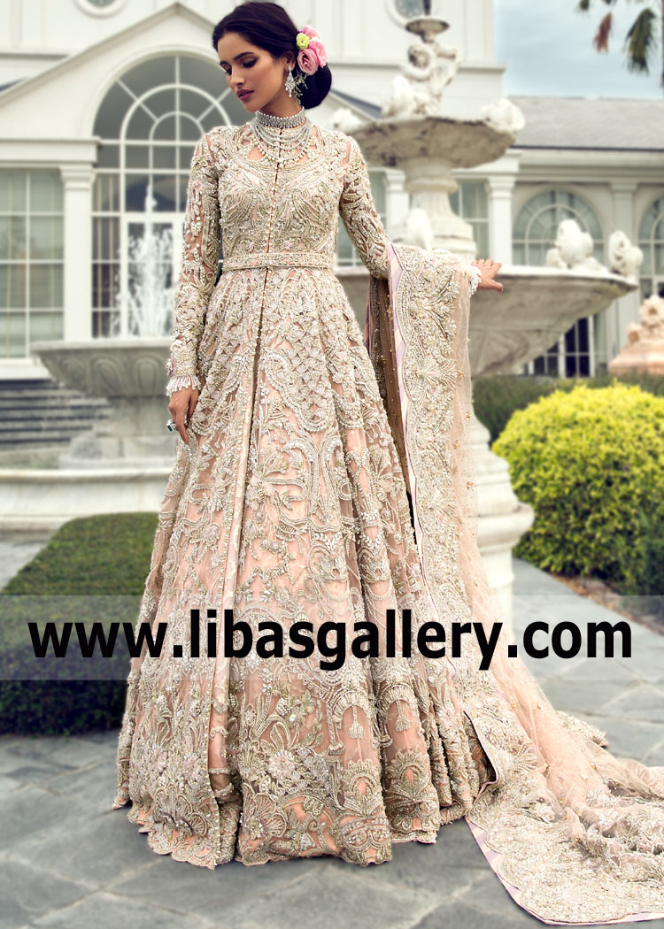 Apricot Peyton Wedding Maxi with Lehenga