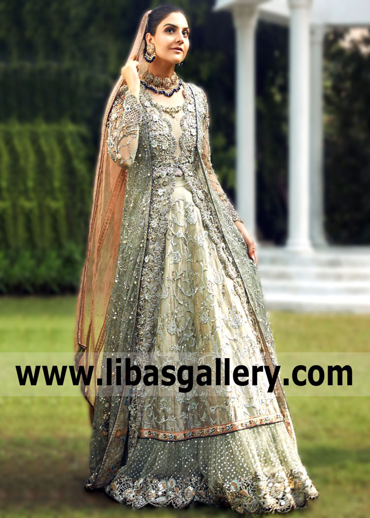 Mint Luna Wedding Gown Lehenga for Reception