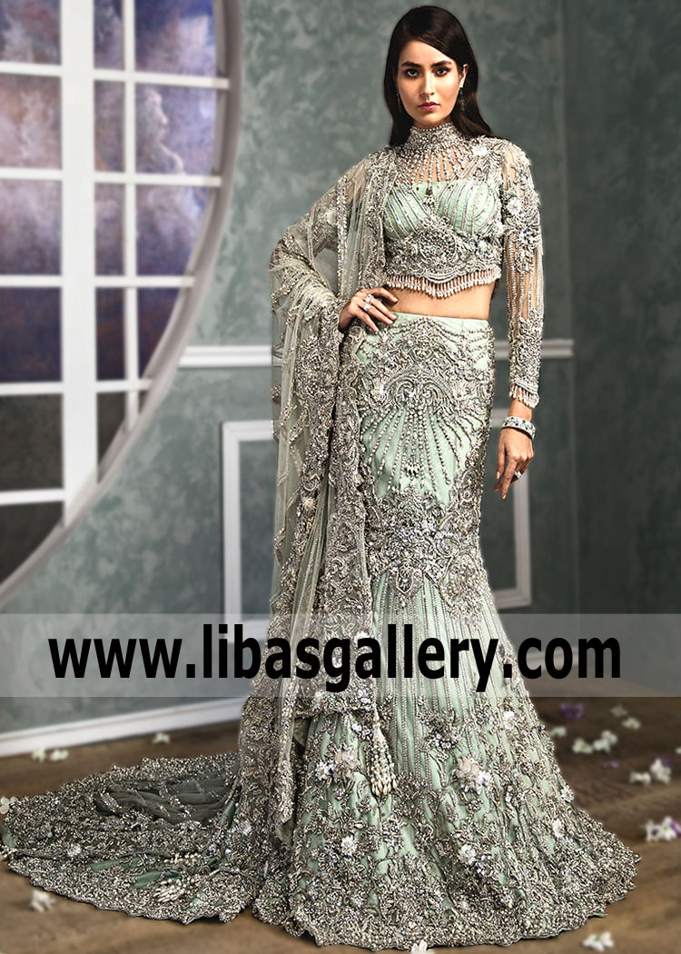 Cambridge Blue Messi Mermaid Lehenga