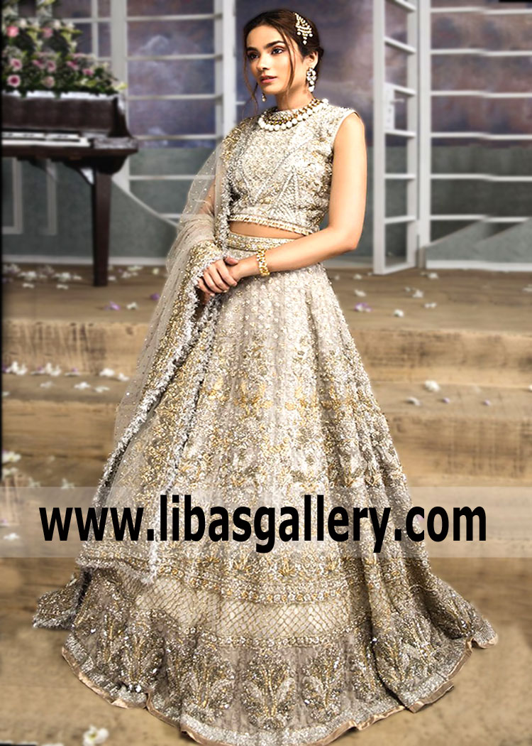 Eggshell Vika Bridal Lehenga Choli