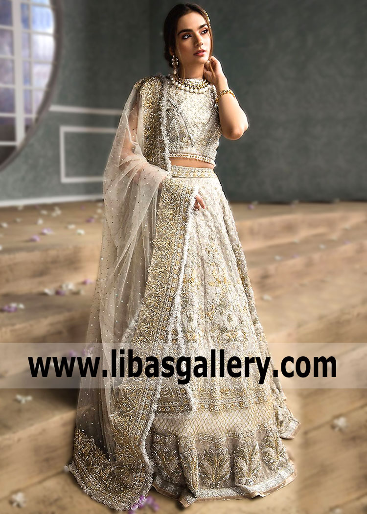 Eggshell Vika Bridal Lehenga Choli