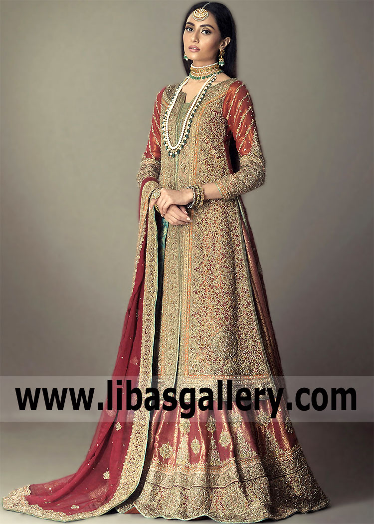 Pakistani Bridal Dresses Saudi Arabia Jeddah Dammam House of Mehdi Couture Bridal Lehenga Collection