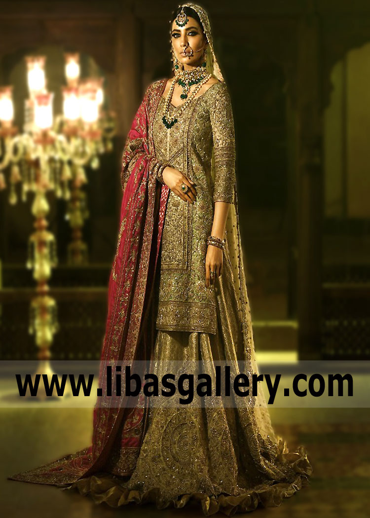 Medium Champagne Polina Bridal Wear Lehenga