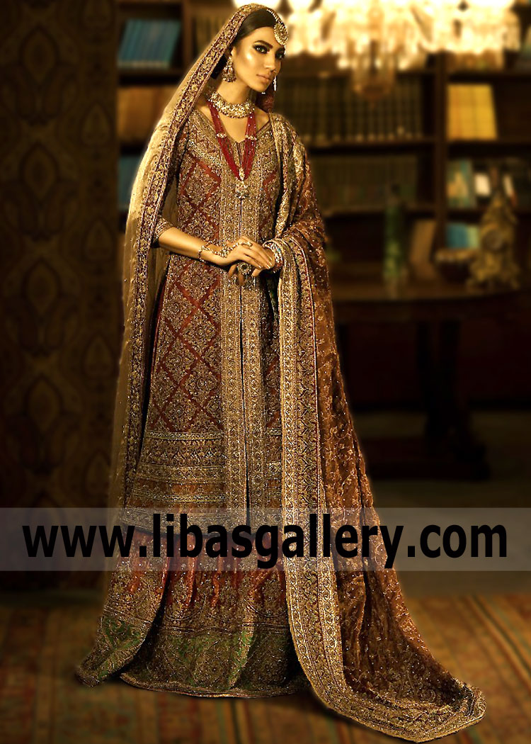 Burnt Umber Aida Traditional Bridal Wear