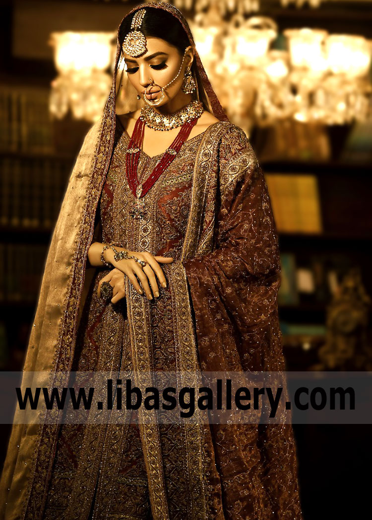 Burnt Umber Aida Traditional Bridal Wear