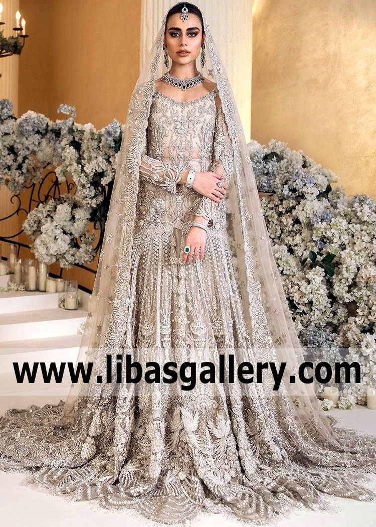 Dusty Ivory Clematis Fishtail Wedding Gown