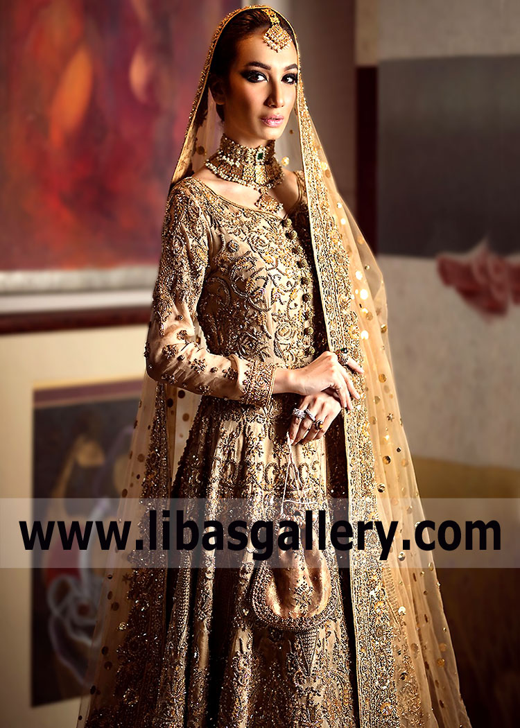 Burlywood Dolce Bridal Anarkali Dress