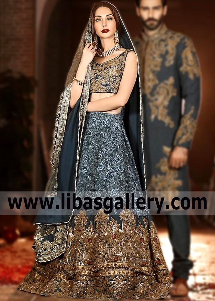 Charcoal Hakea Walima Dress