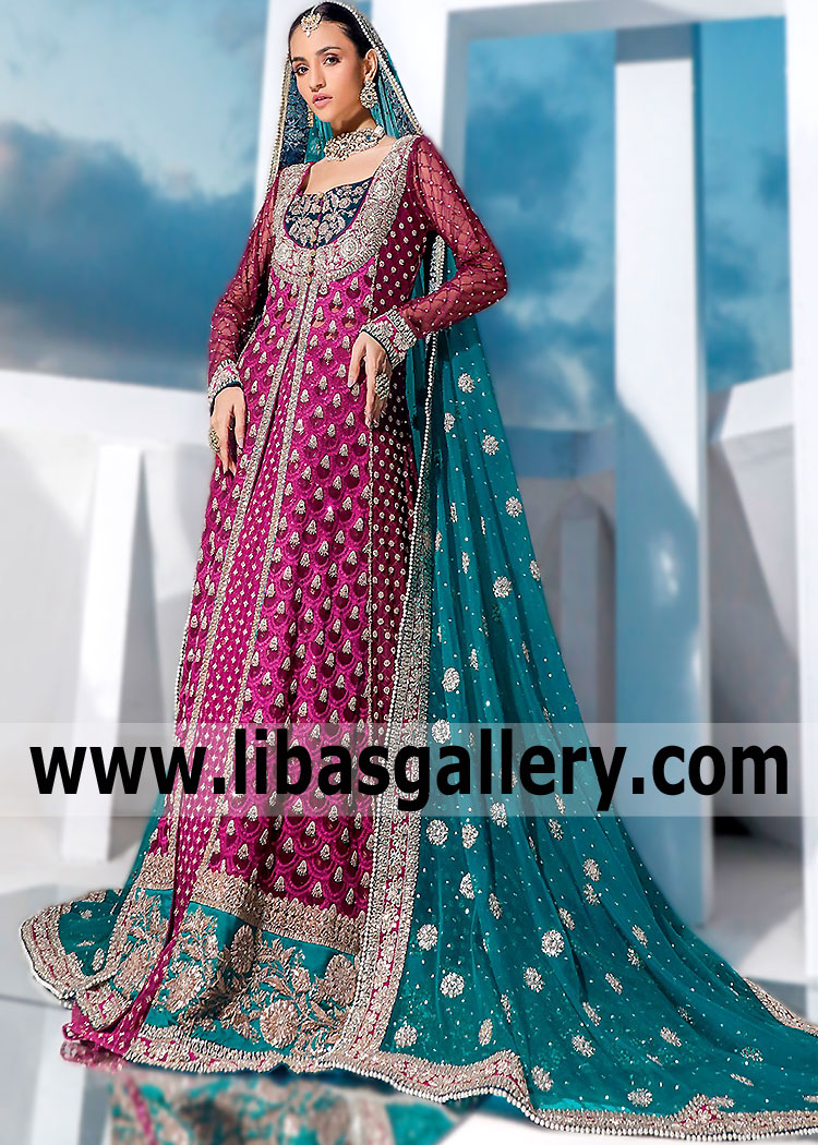 Purple Teal Lantana Bridal Maxi Dress