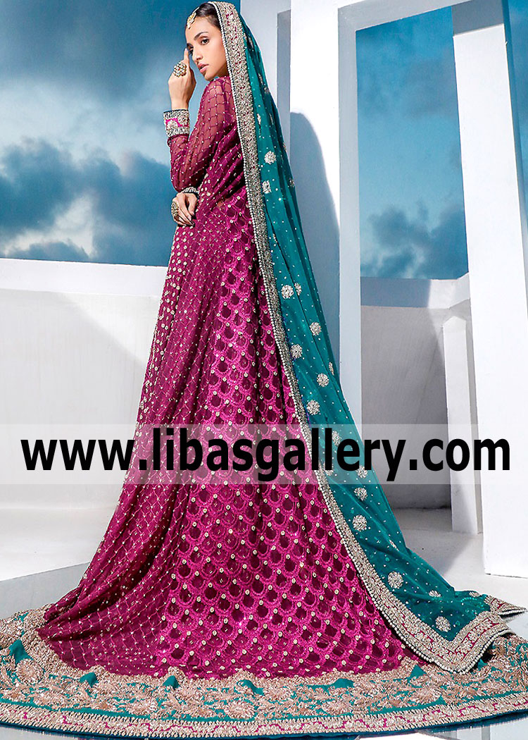 Purple Teal Lantana Bridal Maxi Dress