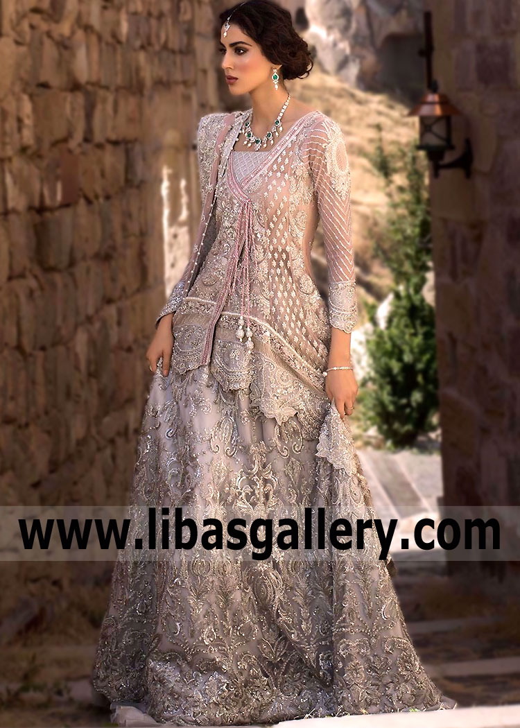 Apricot Fleur Angrakha Wedding Dress for Engagement