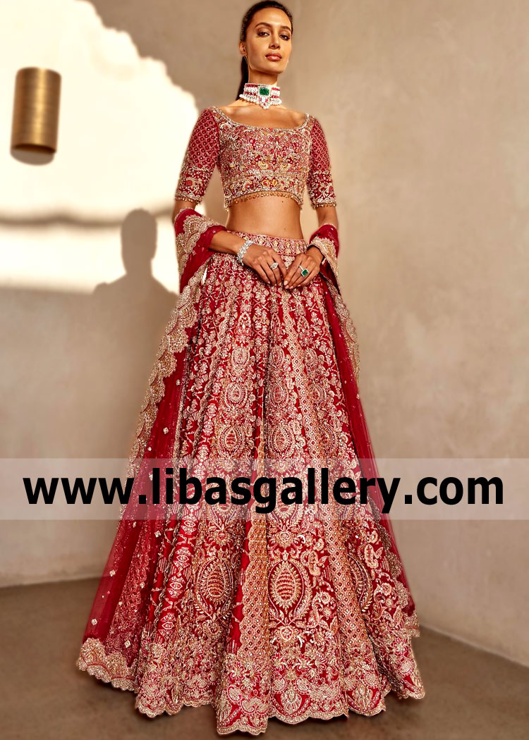 Carmine Lilium Bridal Lehenga