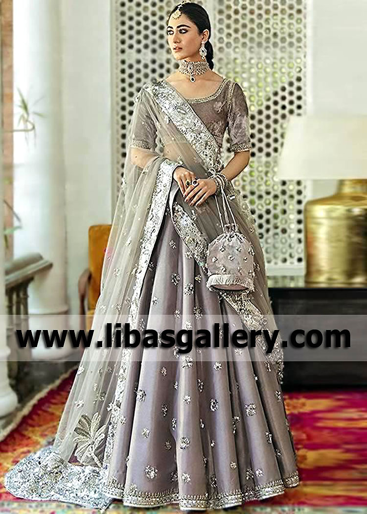 Silver Kalmia Walima Lehenga Choli