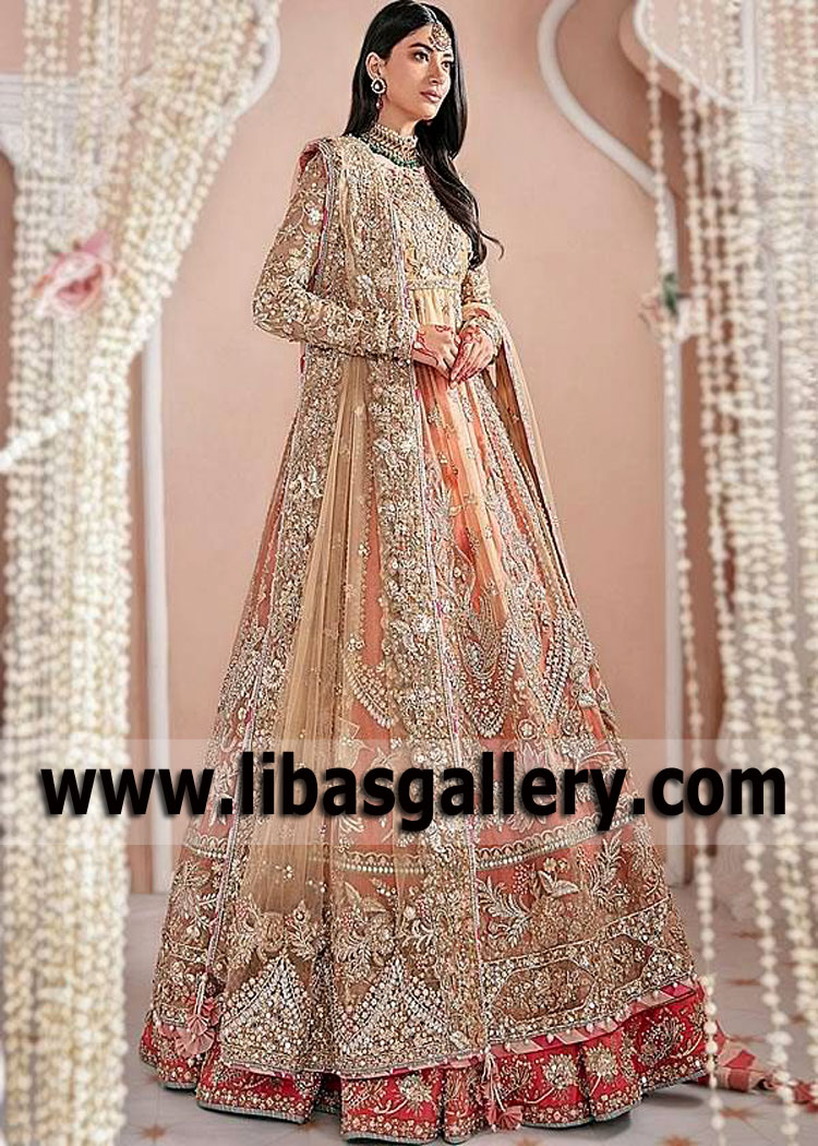 Zaha Bridal Dresses Huntington New York NY USA Reception Bridal Anarkali Lehenga Dresses