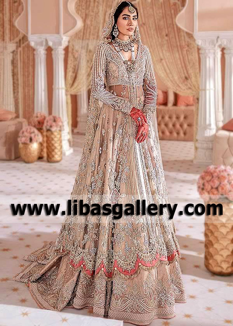 Almond Mazus Bridal Maxi Lehenga