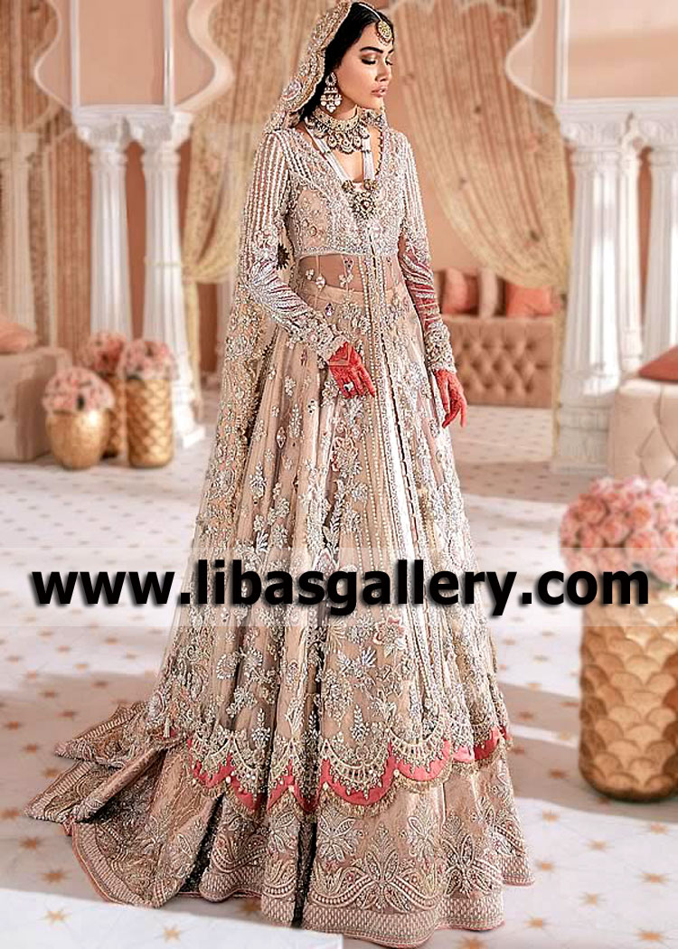 Almond Mazus Bridal Maxi Lehenga