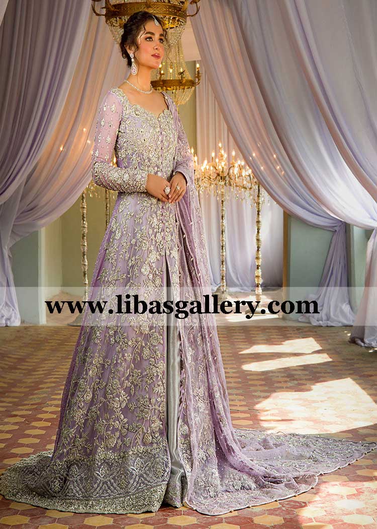 Lilac Silver Florence Designer Bridal Maxi