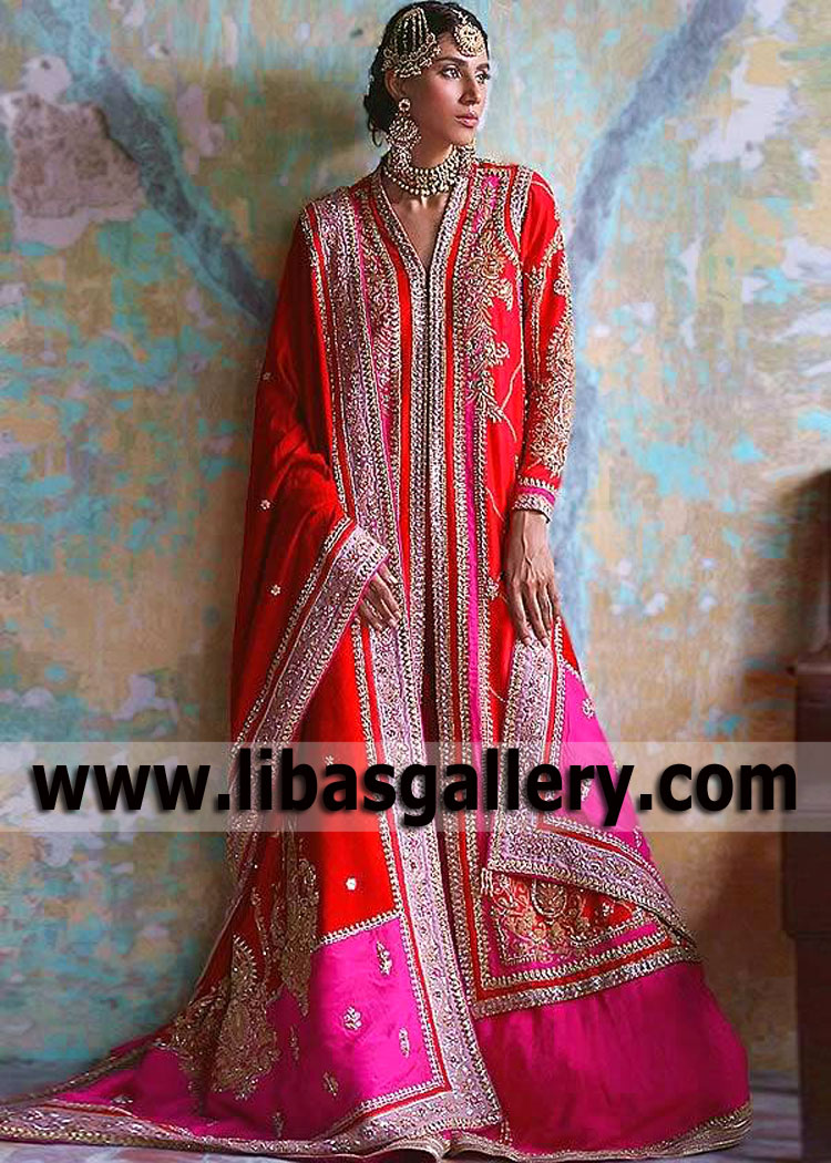 Red Ruby Dahlia Wedding Lehenga Designs