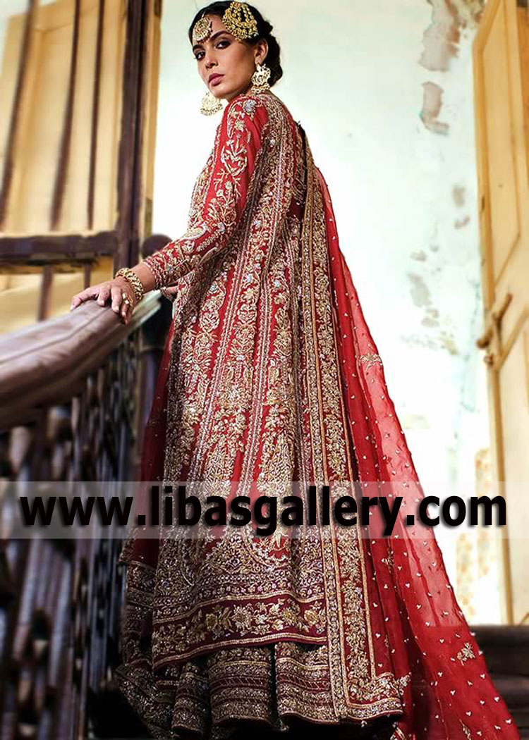 Deep Red Bergenia Wedding Dress