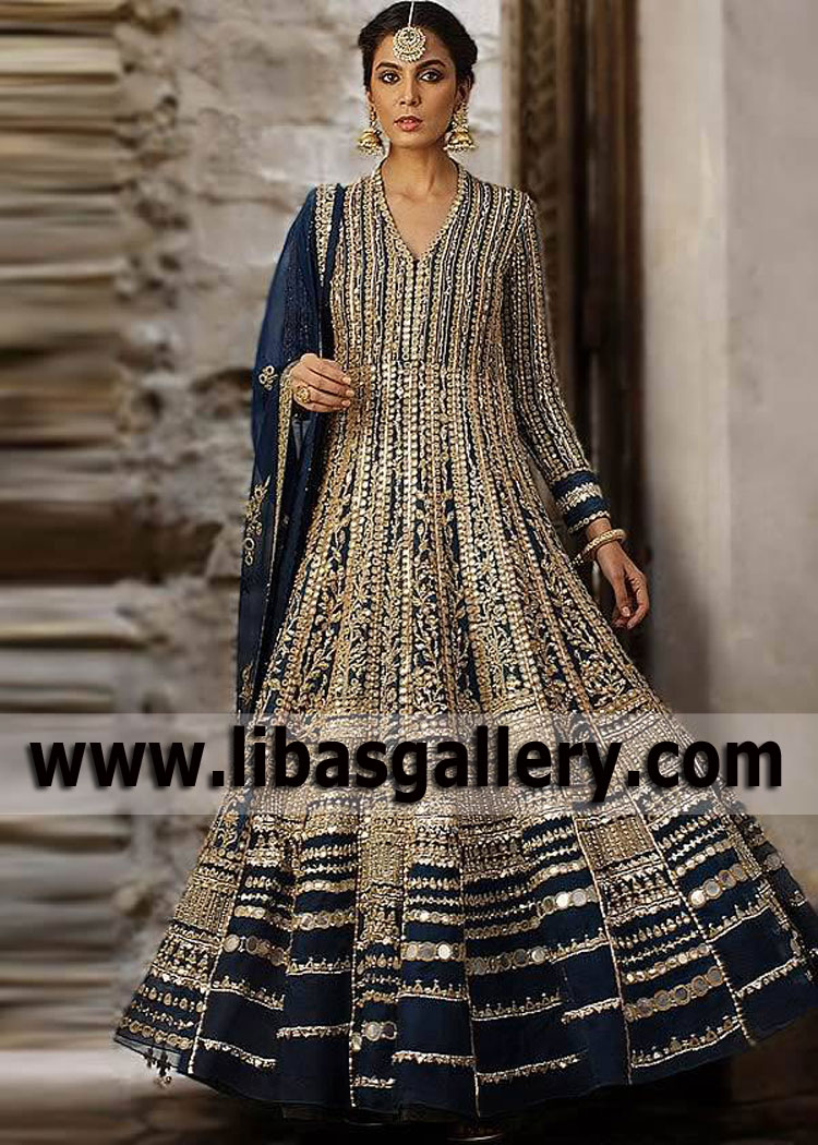 Latest Nida Azwer Maxi Dresses Leicester UK Best Pakistani Maxi Dresses London