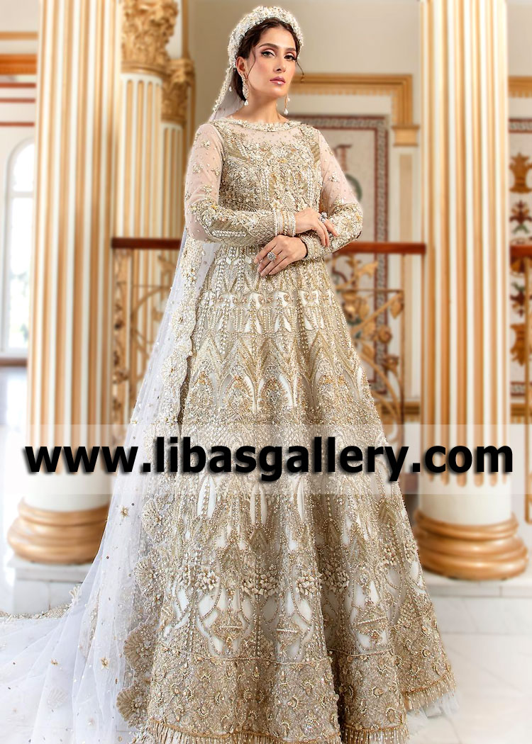 Natural White Montana Latest Nikah Dress