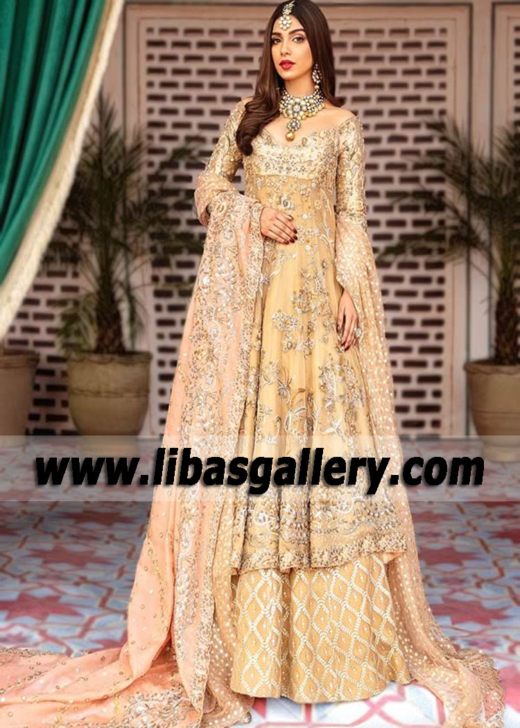Light Gold Magnolia Walima Bridal Dress