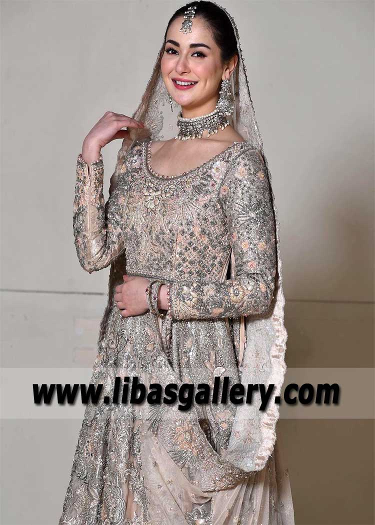 Hania Amir Wedding Lehenga Dress with Awesome Embellishments
