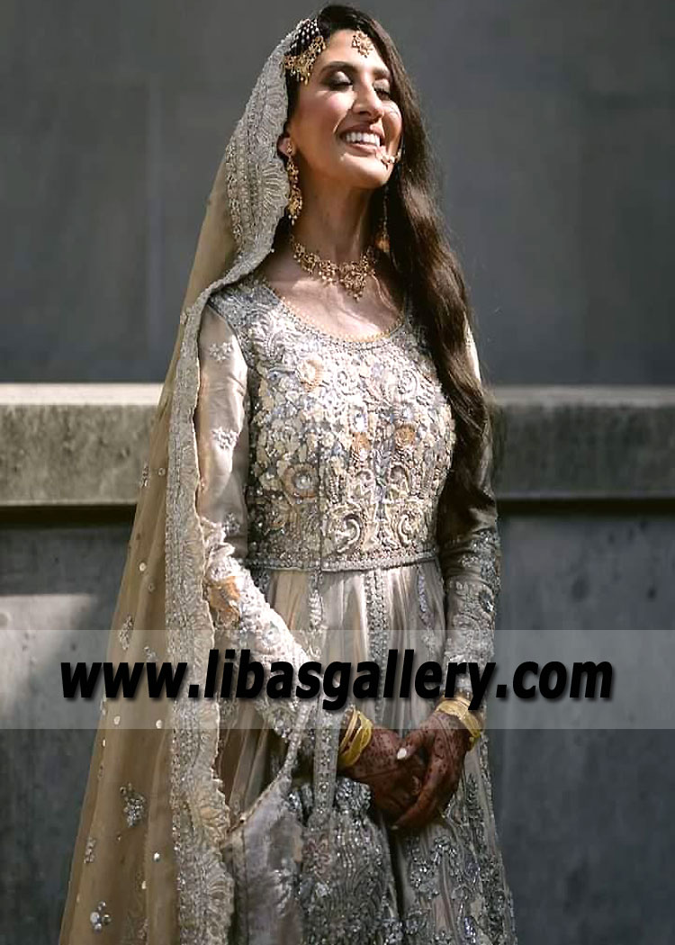 Light Gold Fleur Lame Lehenga