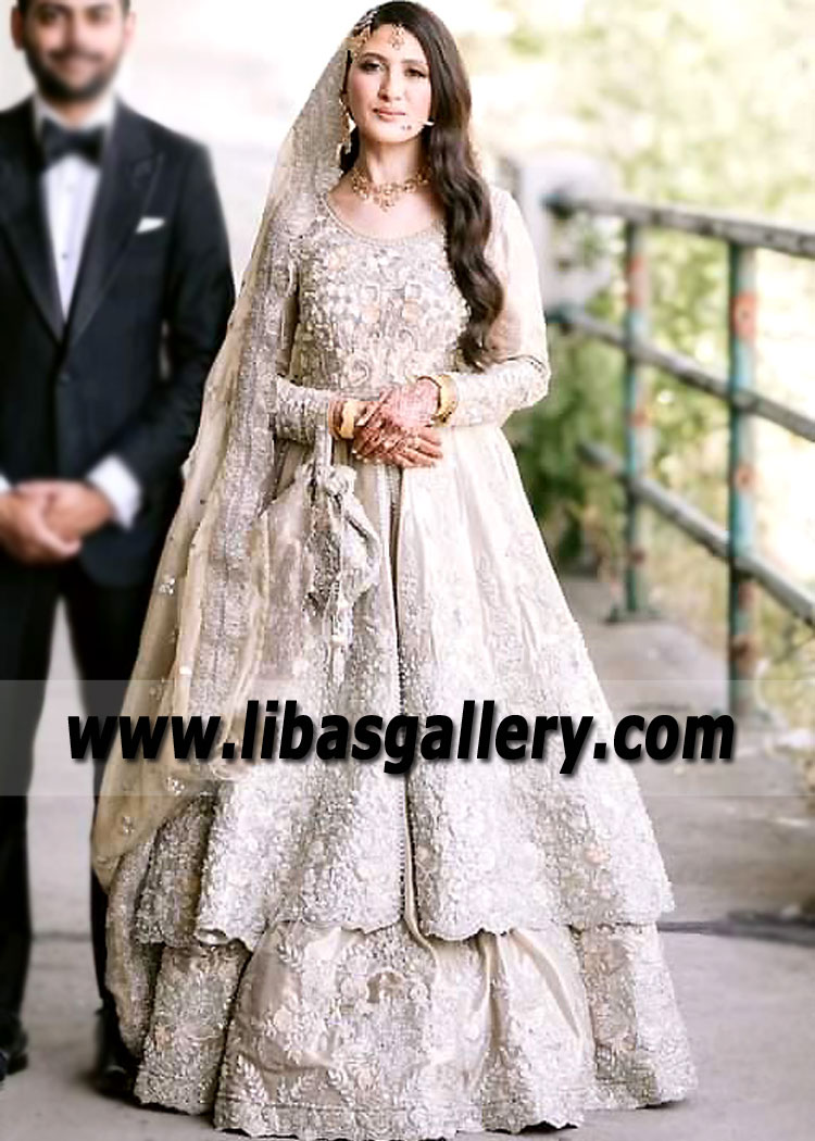 Light Gold Fleur Lame Lehenga