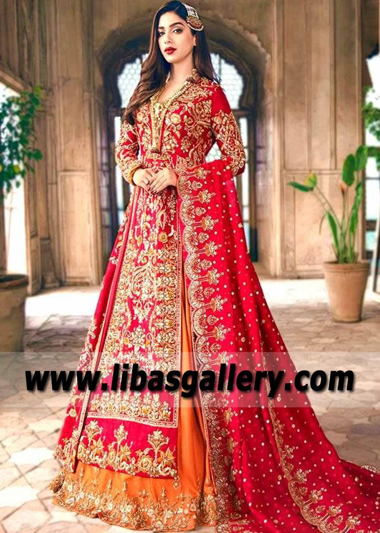 Red Antiope Bridal Dress for Barat