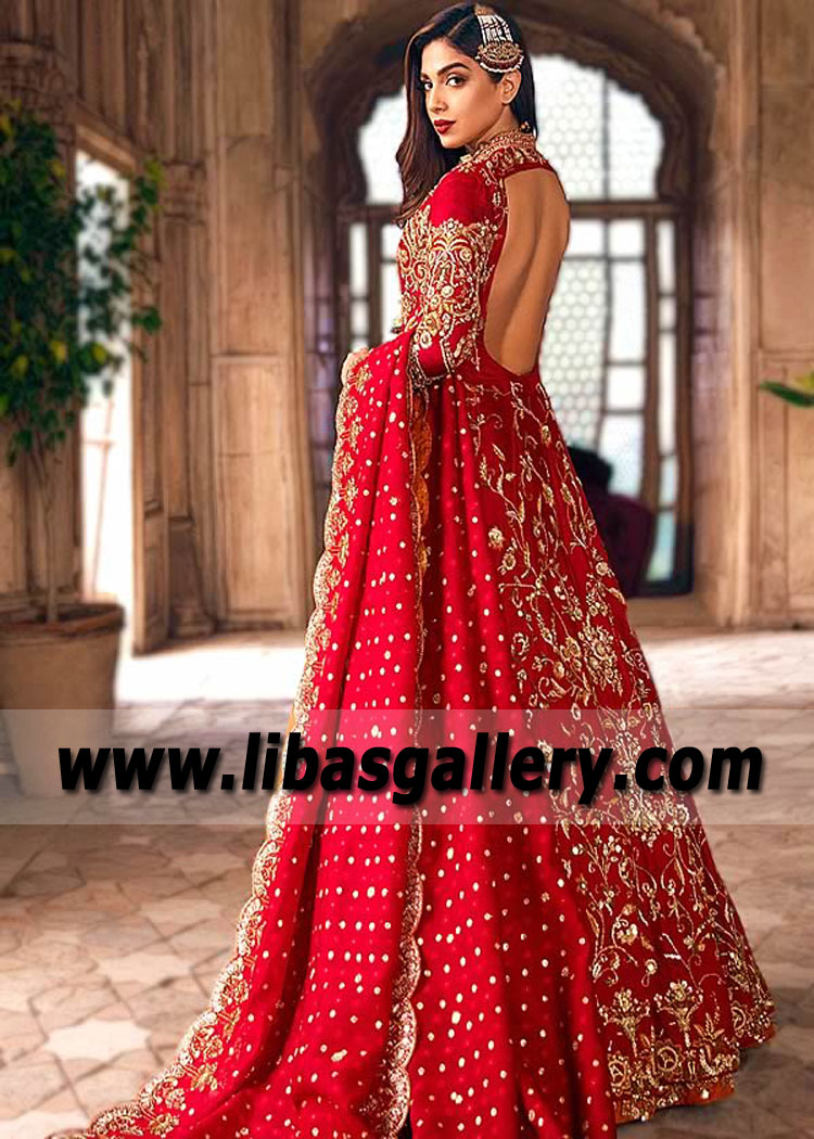 Red Antiope Bridal Dress for Barat