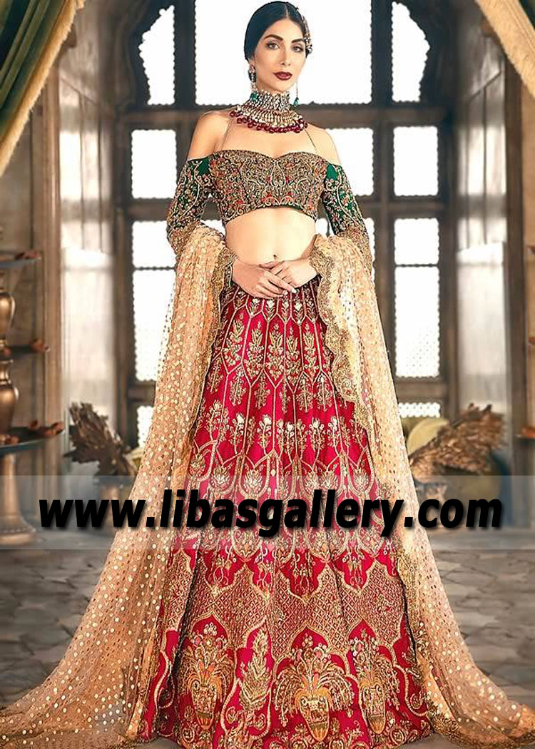 Green Red Oliana Lehenga Choli