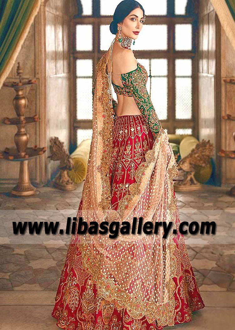 Green Red Oliana Lehenga Choli