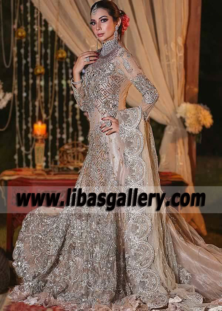 Latest Bridal Maxi with Court train Memphis Tennessee USA Asifa Nabeel Bridal Maxi with Price
