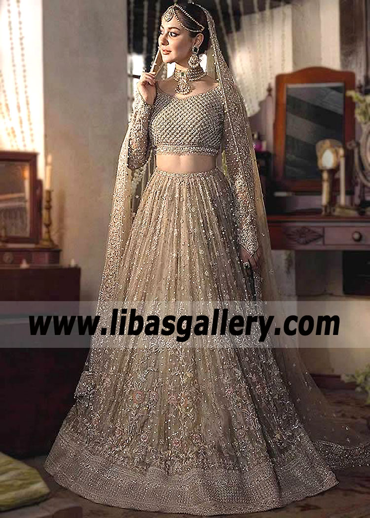 Latest Walima Bridal Dresses Paris France Designer Faiza Saqlain Lehenga for Walima Pakistan
