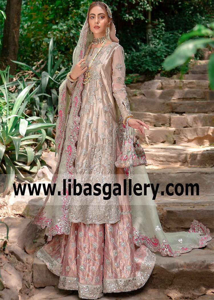 Tea Pink Lilium Bridal Lehenga