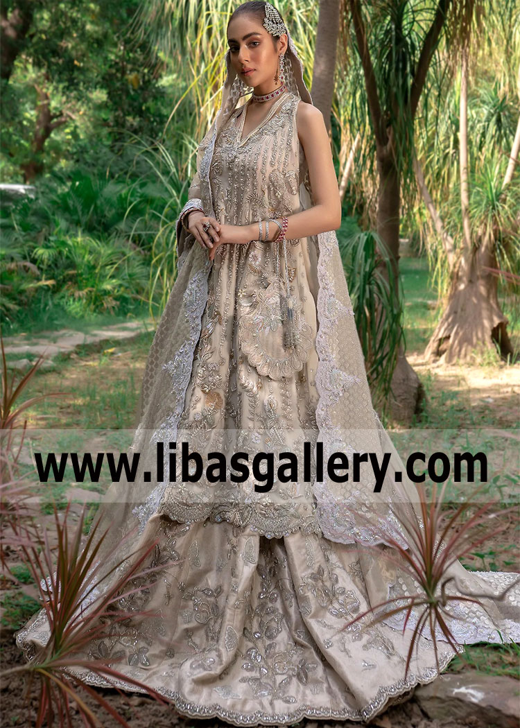 Beige Clarisse Wedding Lehenga Dress